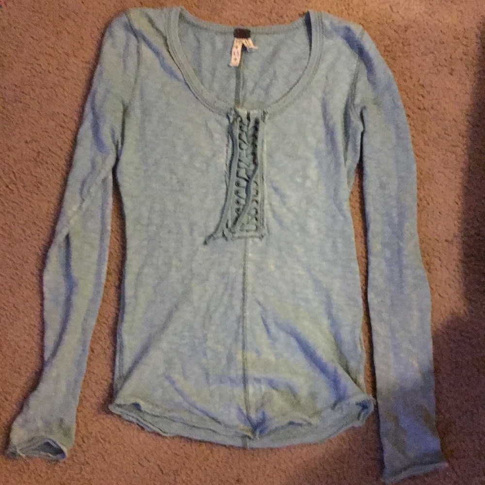 Free people aqua shirt